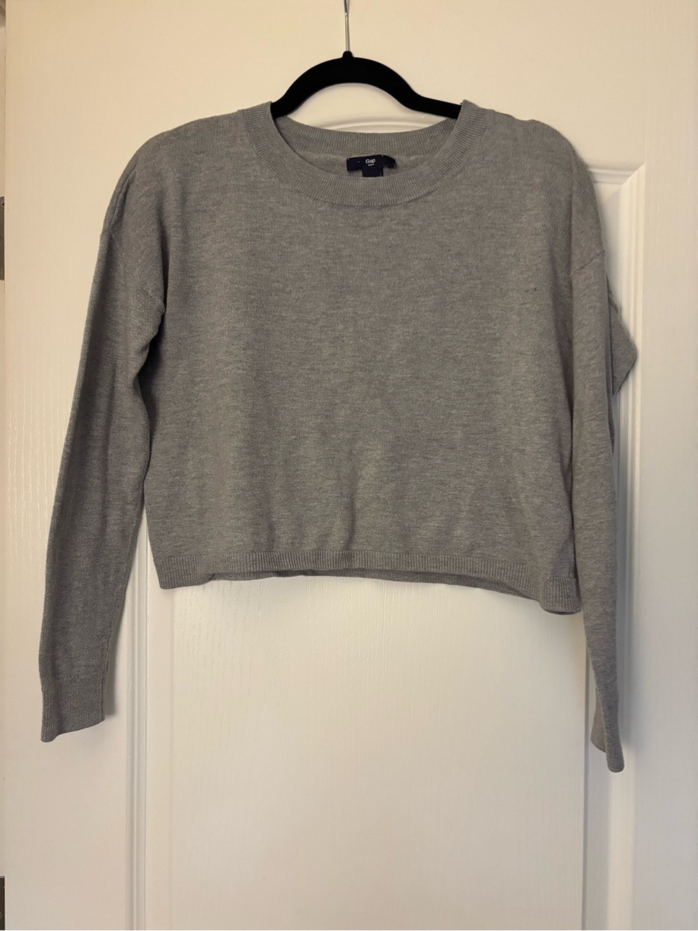GAP Light Gray Cropped Crewneck Sweater